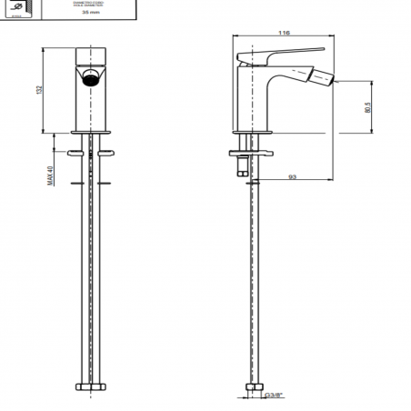 F.lli Frattini Narciso, Single lever for bidet without drain
