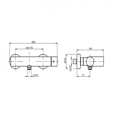 F.lli Frattini Narciso, Mitigeur de douche avec raccord inferieur 1/2