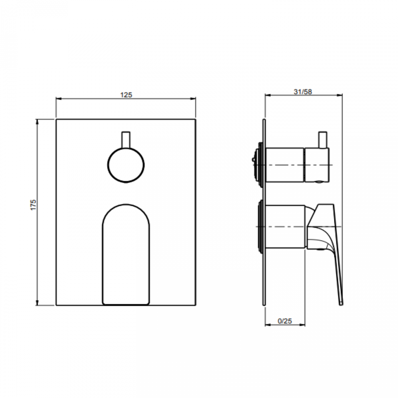 F.lli Frattini Narciso, Single lever recessed 2 ways