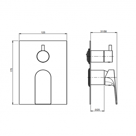 F.lli Frattini Narciso, Single lever recessed 2 ways