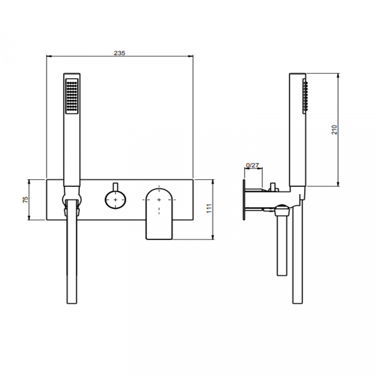 F.lli Frattini Narciso, Built-in single lever with diverter 2 ways