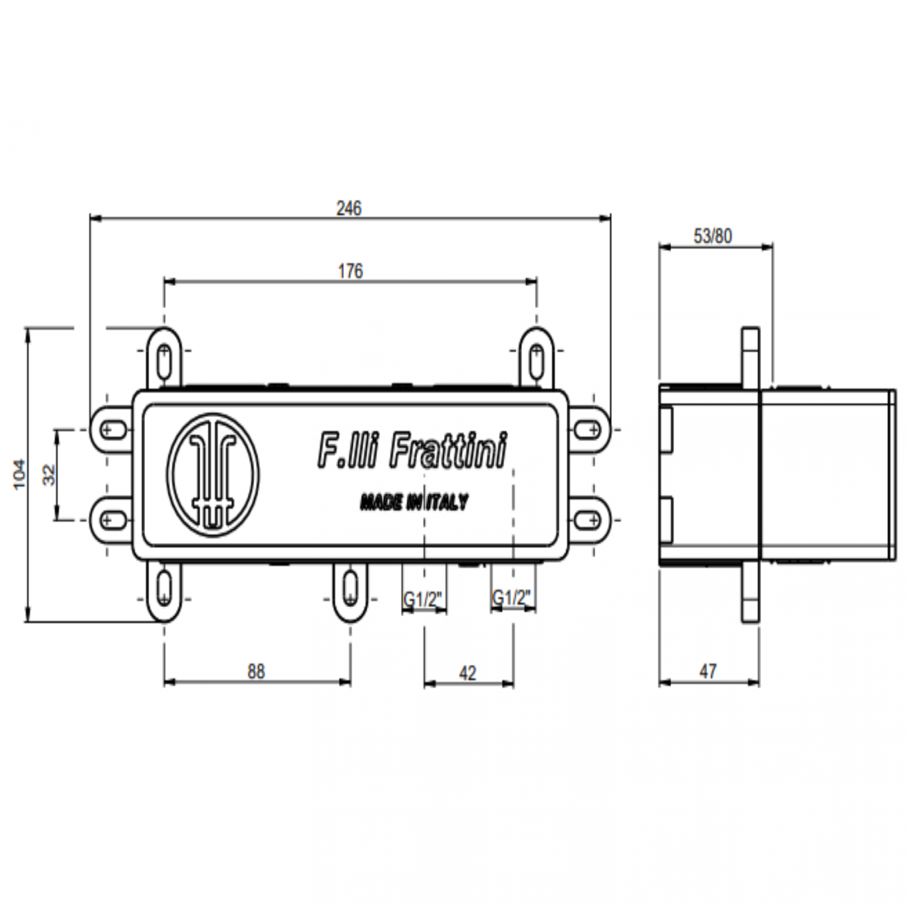 F.lli Frattini Narciso, Built-in single lever with diverter 2 ways