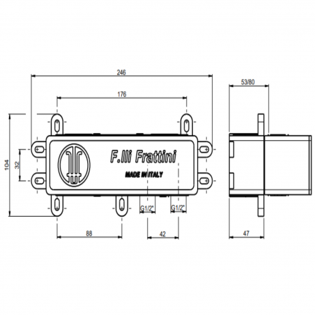 F.lli Frattini Narciso, Built-in single lever with diverter 2 ways