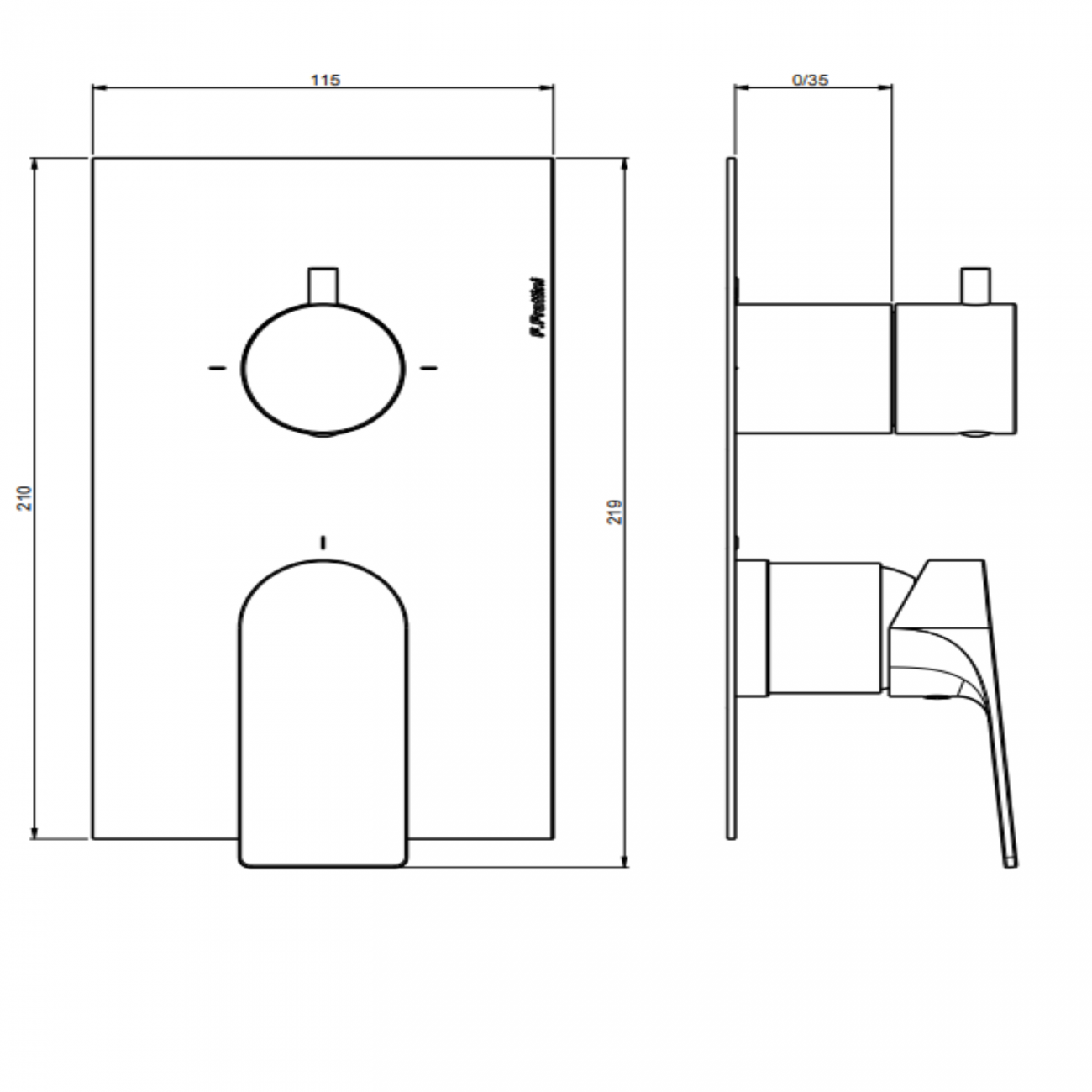 F.lli Frattini Narciso, Single lever recessed 2-3 ways