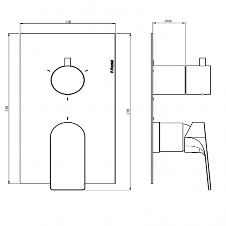 F.lli Frattini Narciso, Single lever recessed 2-3 ways