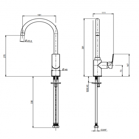 F.lli Frattini Narciso, Monocomando per lavello monoforo