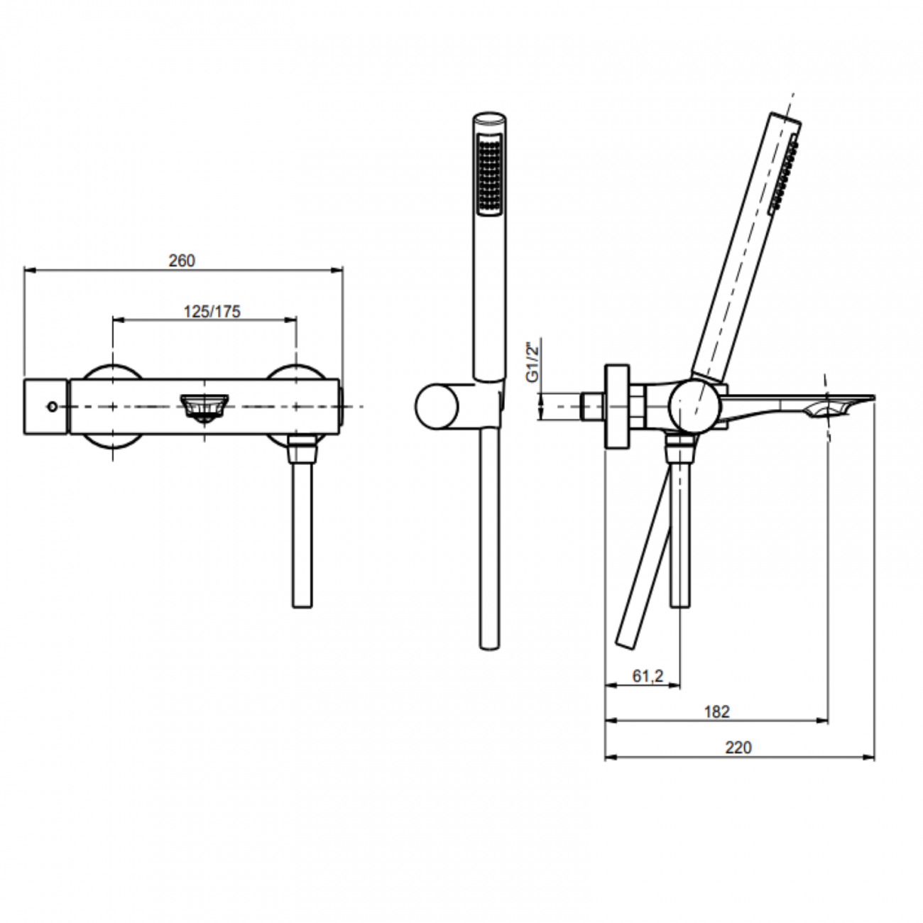 F.lli Frattini Narciso S, Monocommande extérieure baignoire