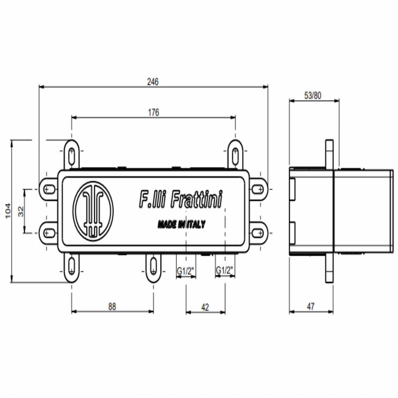 F.lli Frattini Narciso S, Monocomando incasso a 2 vie