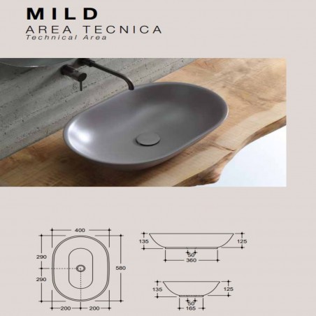 Vitruvit MILD Lavabo dappui cm 58x40