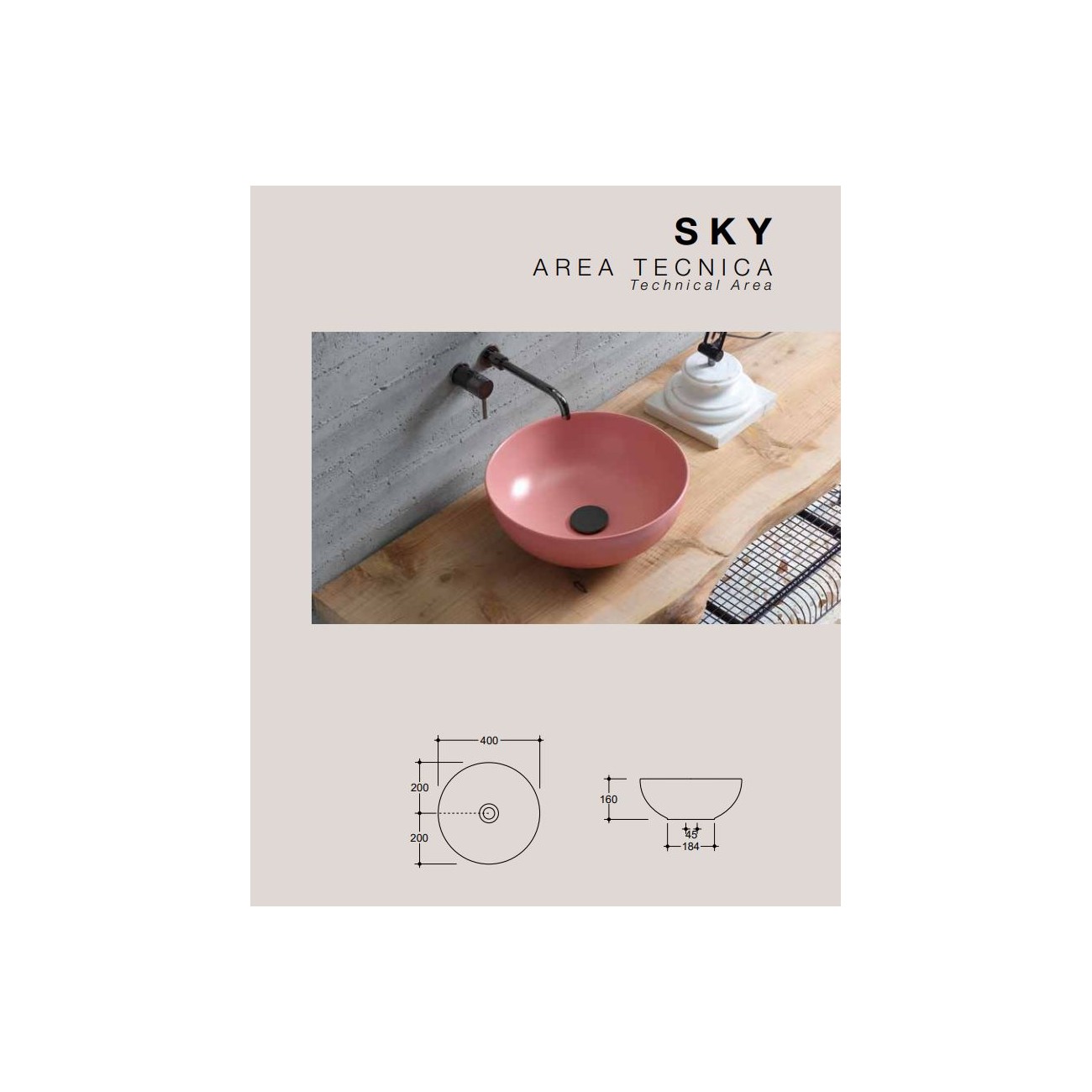 Vitruvit SKY Countertop Washbasin Ø 40cm