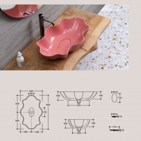 Vitruvit SEASTAR Lavabo dappui cm65x39