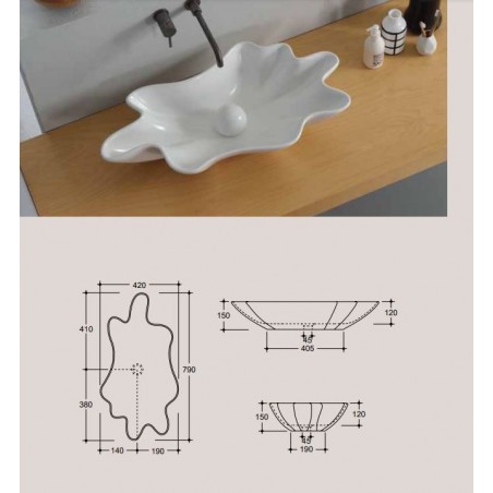 Vitruvit SHELL Countertop Washbasin cm79x42