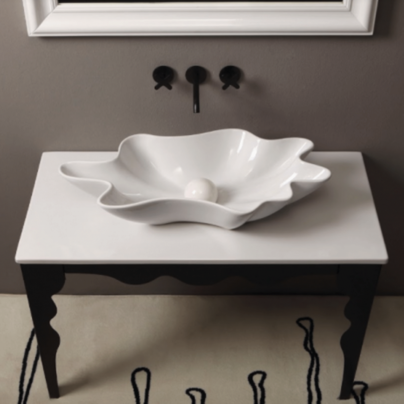 Vitruvit SHELL Lavabo d'appoggio cm79x42