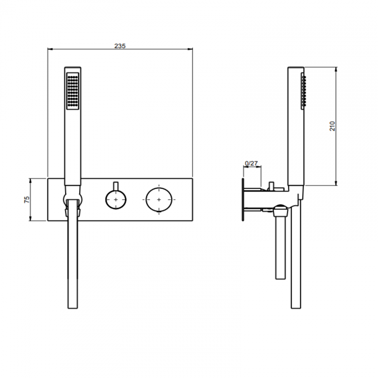 F.lli Frattini Narciso S, Built-in single lever with 2-way diverter