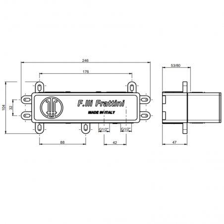F.lli Frattini Narciso S, Built-in single lever with 2-way diverter