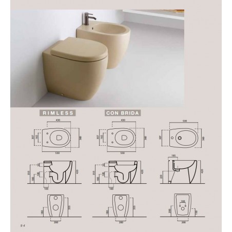 Vitruvit bidet OPEN cm 36x53 h42cm