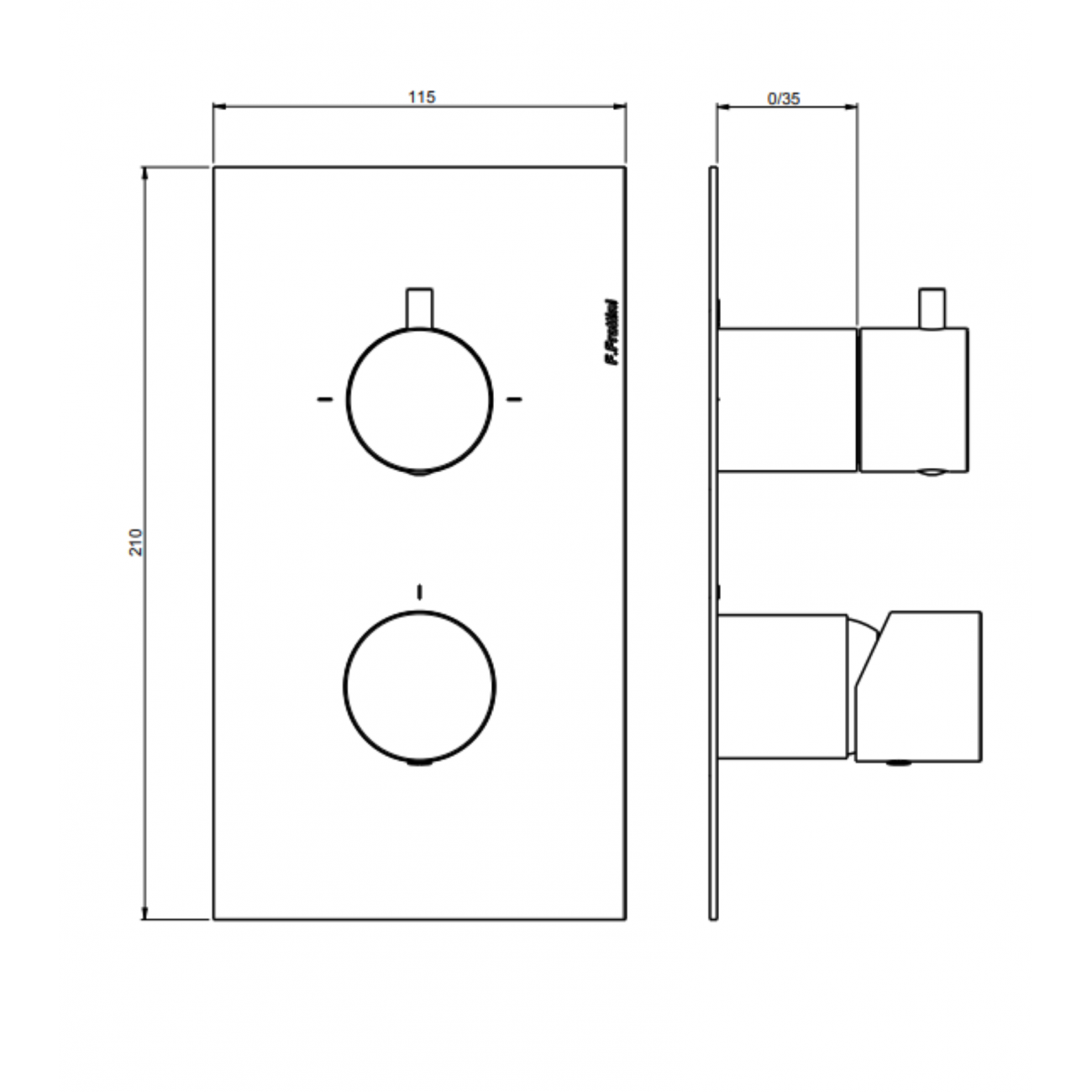 F.lli Frattini Narciso S, Built-in single lever with diverter 2-3 ways