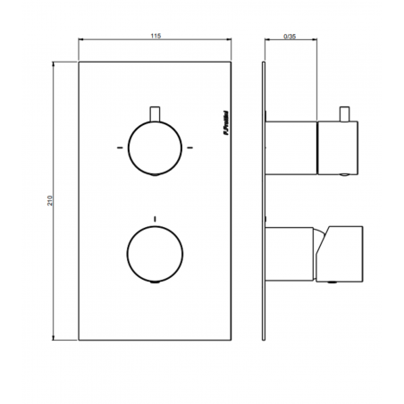 F.lli Frattini Narciso S, Built-in single lever with diverter 2-3 ways