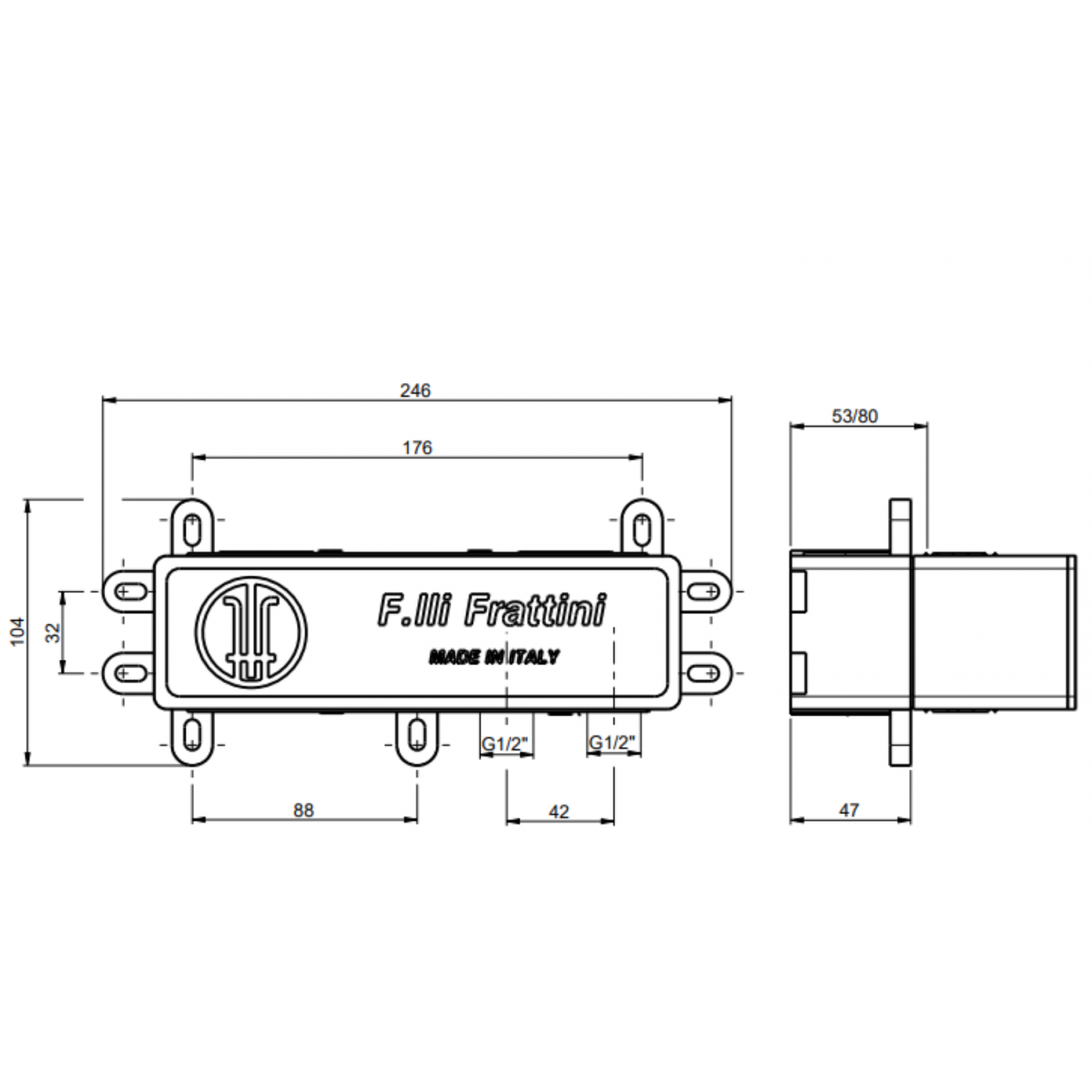 F.lli Frattini Vita, Single-lever built-in 2-way bathtub