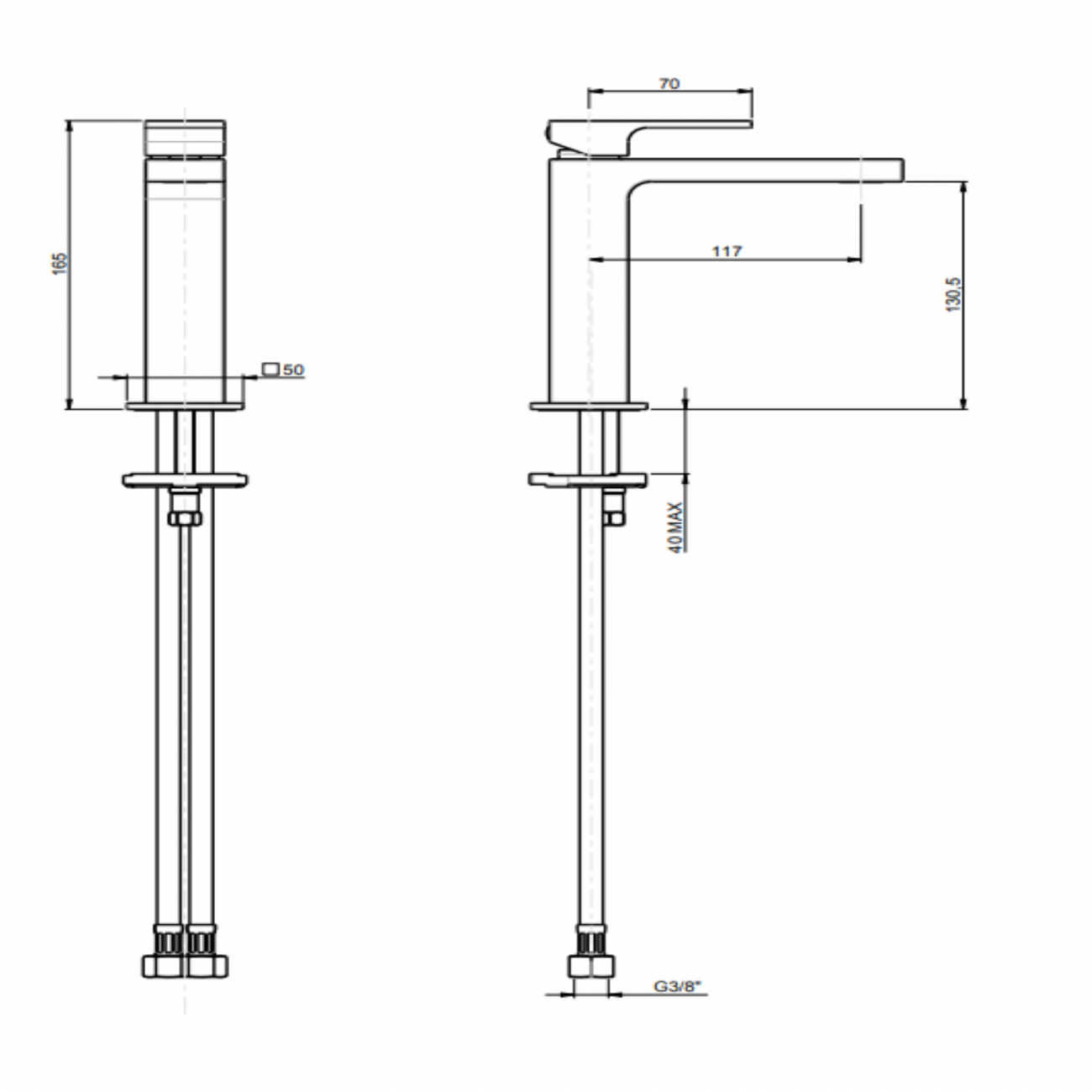 Officina Nicolazzi Vita, Monocomando per lavabo con scarico 1"1/4"