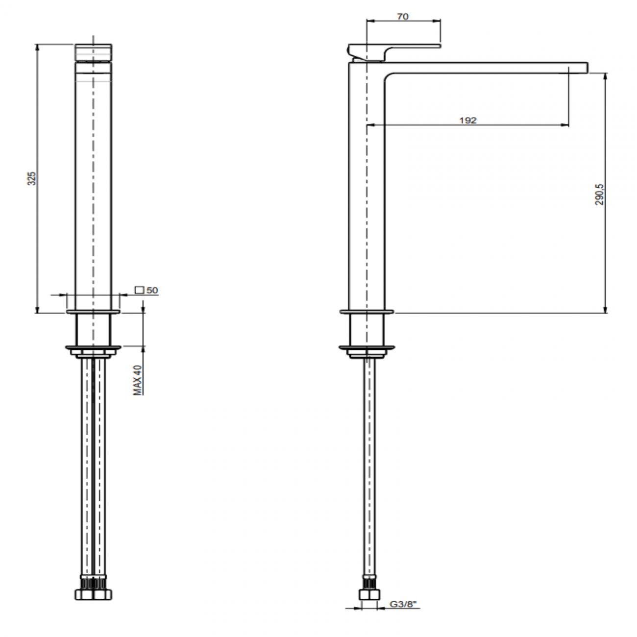 F.lli Frattini Vita, Single lever high washbasin