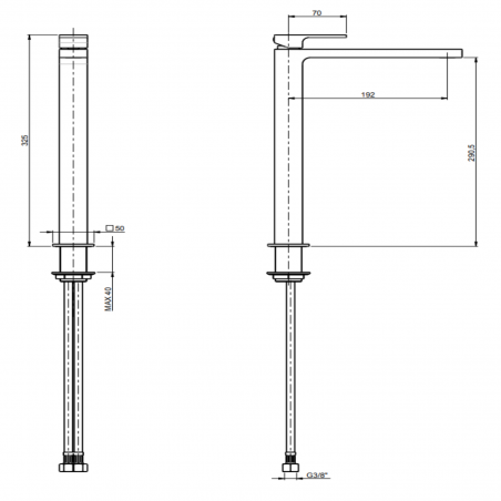 F.lli Frattini Vita, Single lever high washbasin