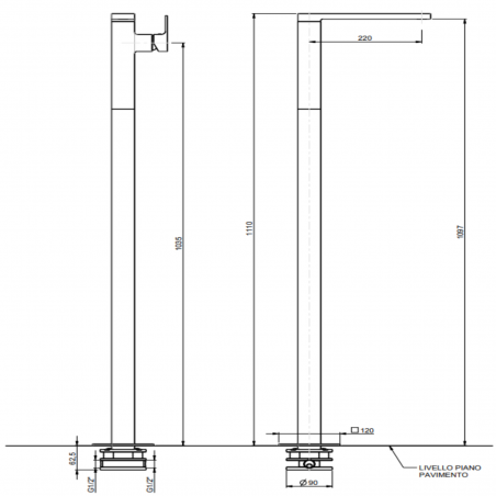 F.lli Frattini Vita, Monocomando lavabo a pavimento