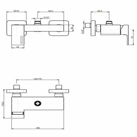 F.lli Frattini Vita, External single-lever shower mixer with 3/4 upper connection