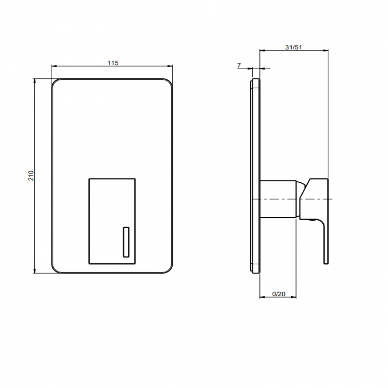 F.lli Frattini Vita, Monocomando incasso 1 via piastra ABS