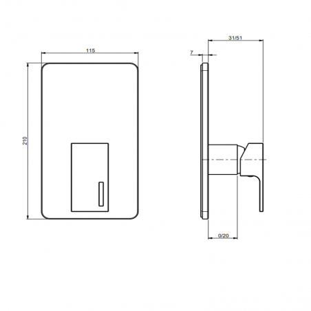 F.lli Frattini Vita, Monocomando incasso 1 via piastra ABS