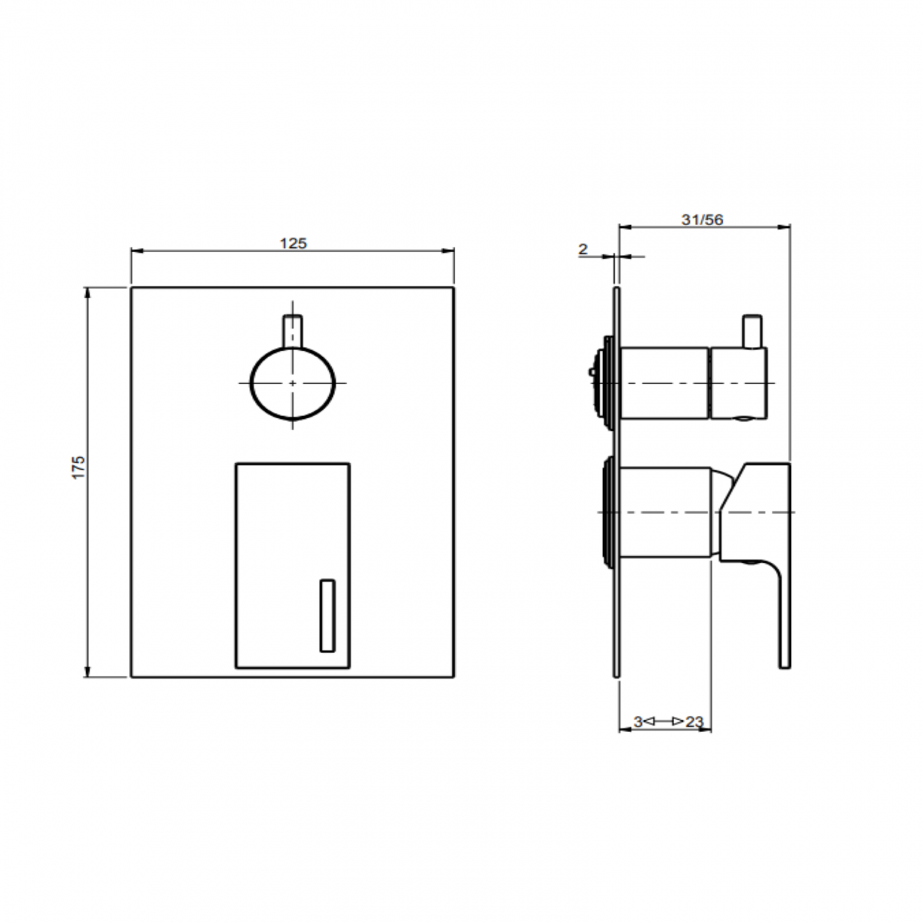 F.lli Frattini Vita, Monocommande encastrée avec déviateur 2 voies