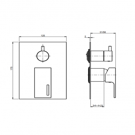 F.lli Frattini Vita, Monocommande encastrée avec déviateur 2 voies