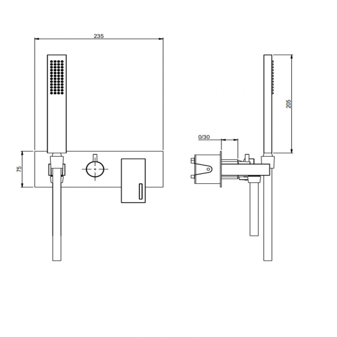 F.lli Frattini Vita, Single lever built-in shower 2 ways