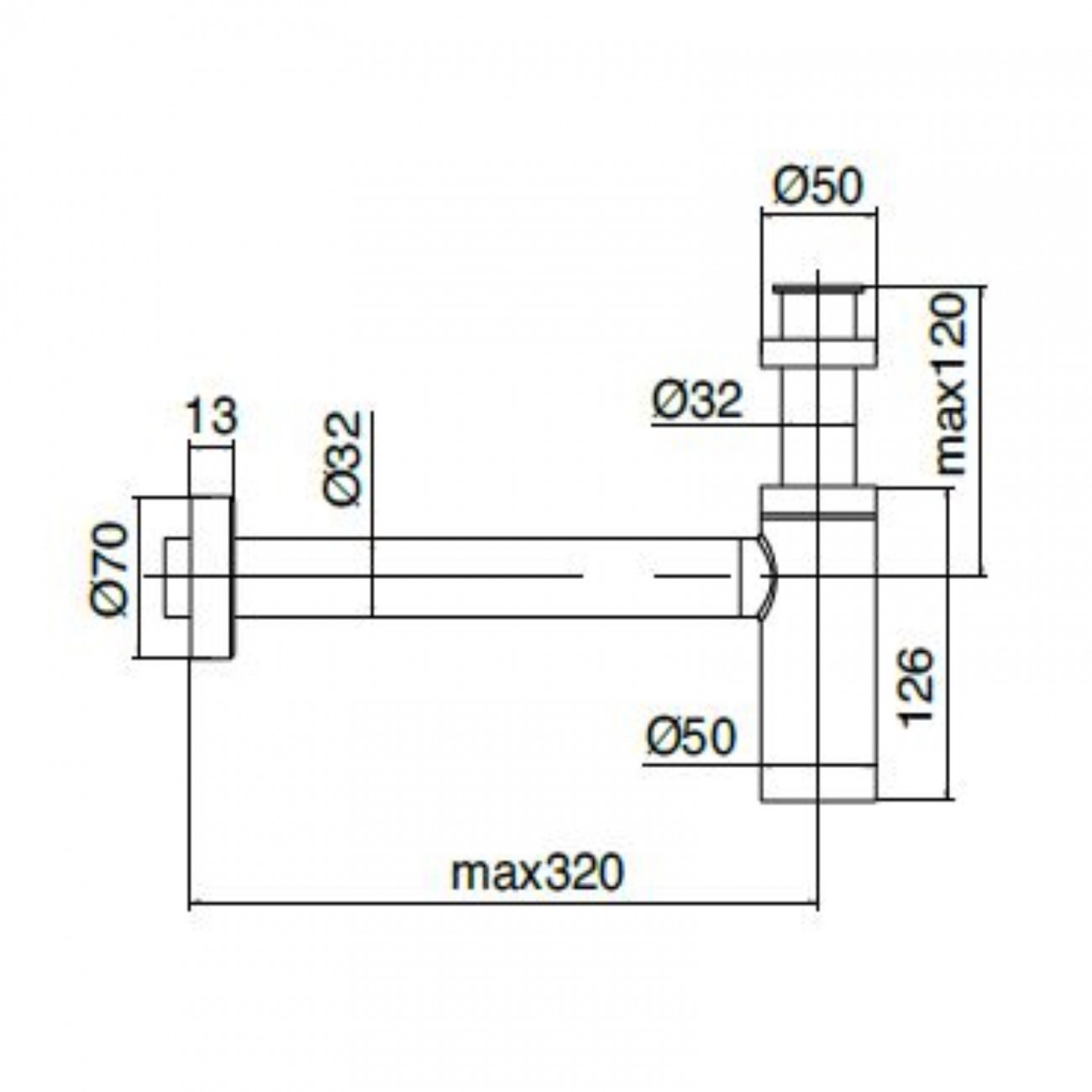 Zazzeri Z316 Sifón para lavabo inspeccionable