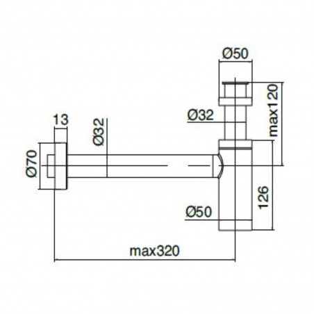 Zazzeri Z316 Inspection bottle drain-trap for washbasin