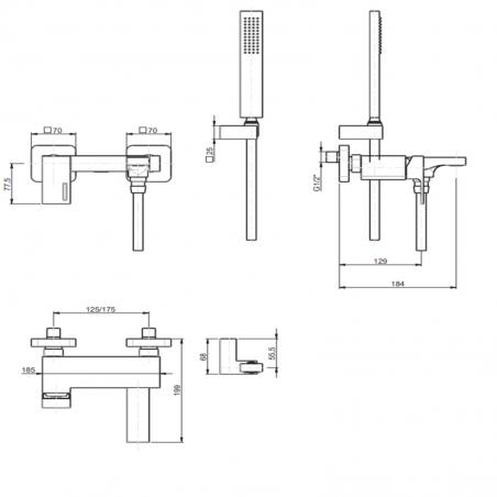 F.lli Frattini Vitadue, Monocomando esterno vasca