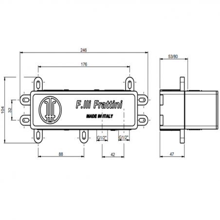 F.lli Frattini Vitadue, Monocomando vasca incasso a 2 vie