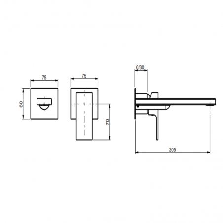 F.lli Frattini Vitadue, Batterie de lavabo mural