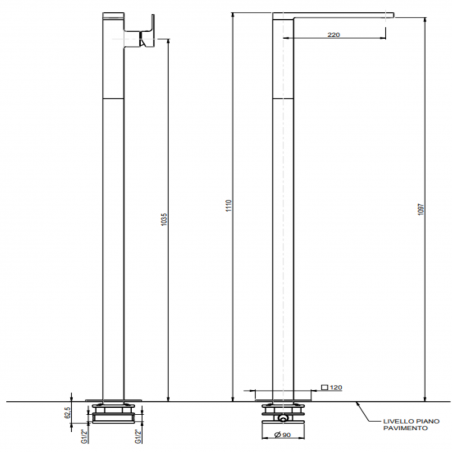 F.lli Frattini Vitadue, Single lever washbasin floor