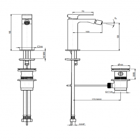 F.lli Frattini Vitadue, Monocomando per bidet senza scarico