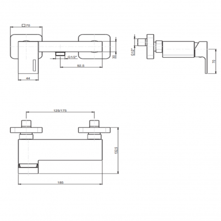 F.lli Frattini Vitadue, Monocomando esterno per doccia con attacco inferiore 1/2