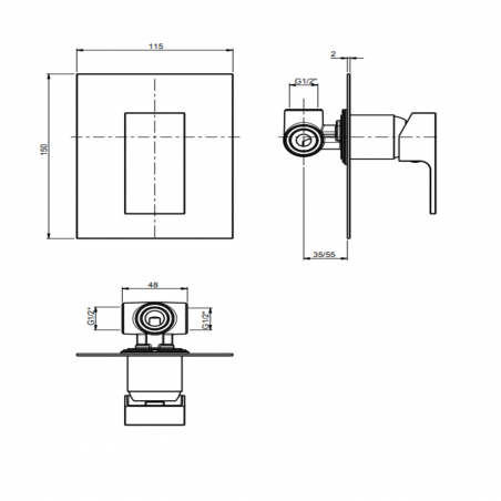 F.lli Frattini Vitadue, Single lever built-in shower
