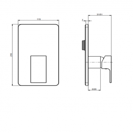 F.lli Frattini Vitadue, Single lever recessed 1 way, ABS plate