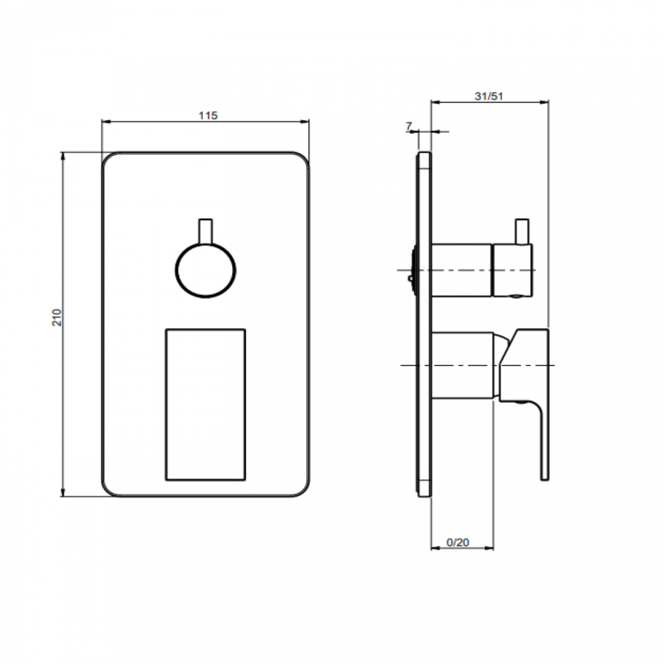 F.lli Frattini Vitadue, Monocomando incasso a 2 vie