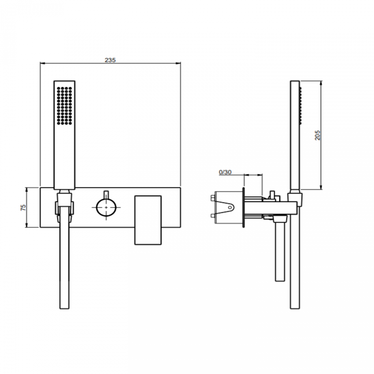 F.lli Frattini Vitadue, Single-lever recessed 2-way with diverter