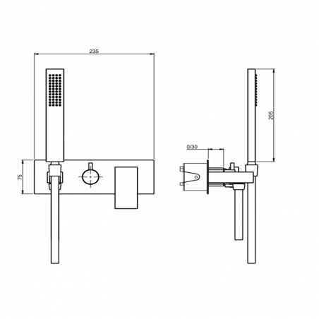 F.lli Frattini Vitadue, Single-lever recessed 2-way with diverter