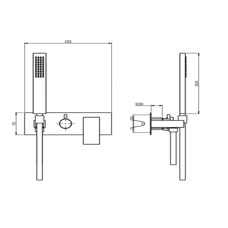 F.lli Frattini Vitadue, Built-in single lever with 2-way diverter