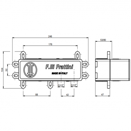 F.lli Frattini Vitadue, Built-in single lever with 2-way diverter