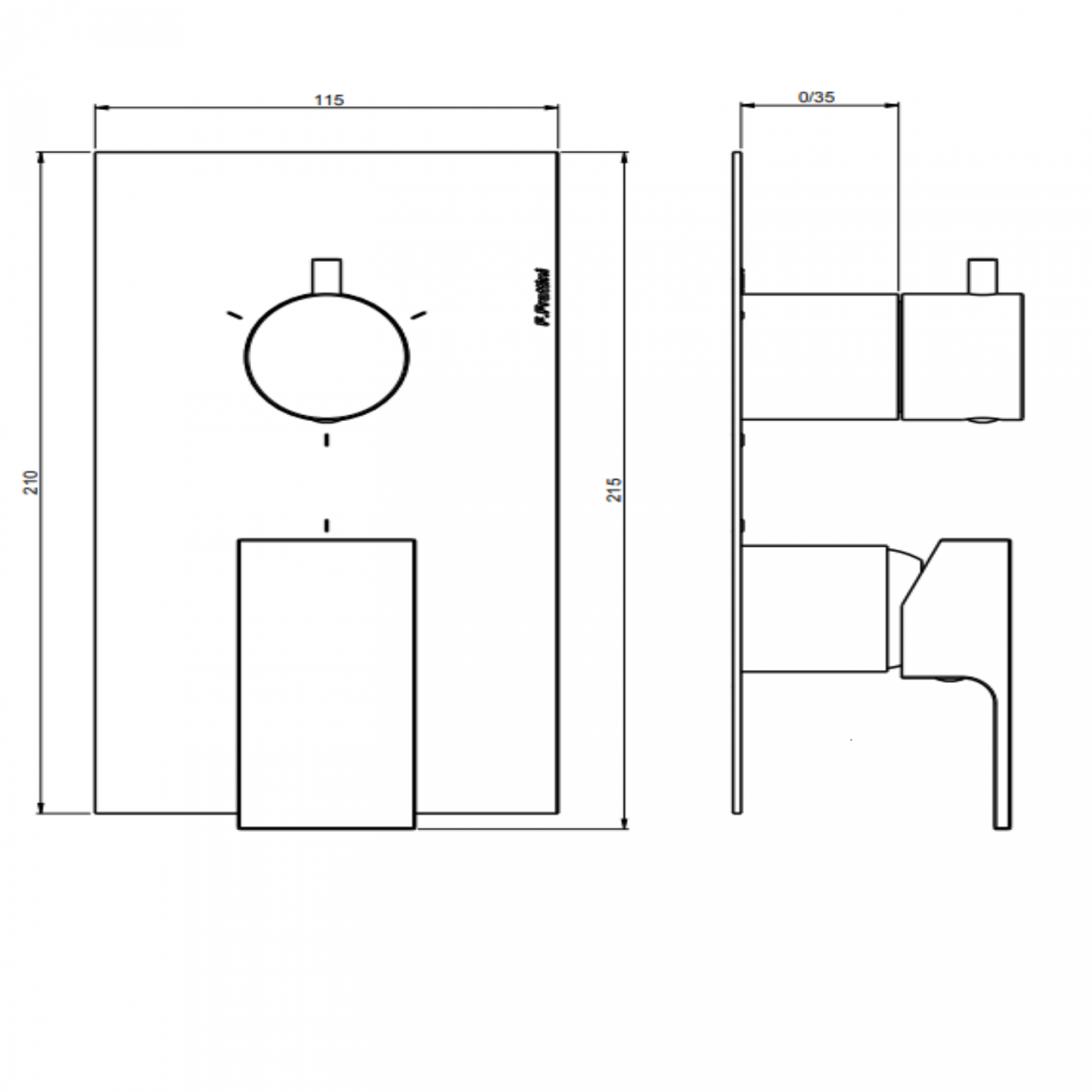 F.lli Frattini Vitadue, Single lever recessed 3 ways