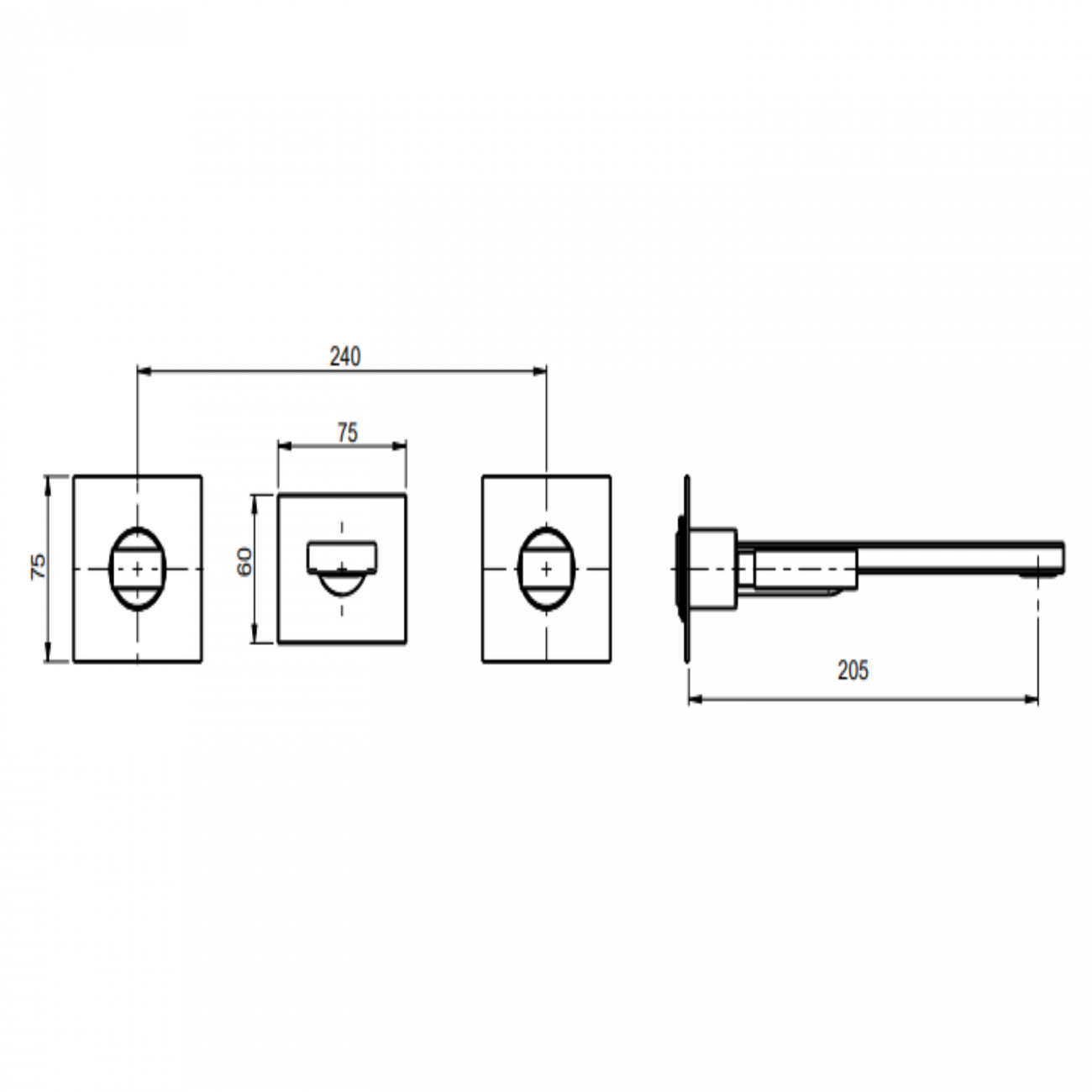 F.lli Frattini Vita M Style, Battery washbasin wall mounted
